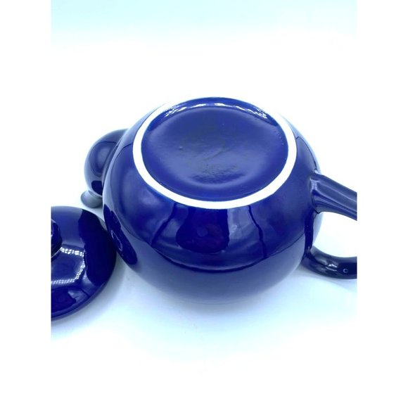 Vintage DesignPac Cobalt Blue Tea Pot/Stands 5 1/2 Inches Tall - Picture 3 of 5